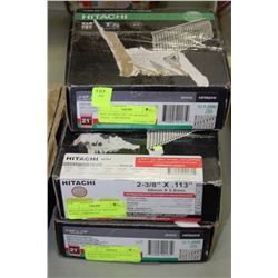 5 BOXES OF HITACHI 2 3/8" NAILS
