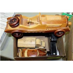 FLAT OF A HANDMADE WOOD CRAFT CARS