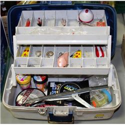 BLUE & WHITE 3-TIER FISHING TACKLE BOX