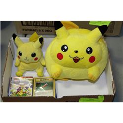 BOX W/ 2 POKEMON FIGURINES &