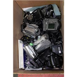 BOX OF DIGITAL CAMERAS AND CAMCORDERS