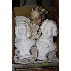 BOX WITH BETHOVAN, DON CHISCIOTTE & BACH BUSTS