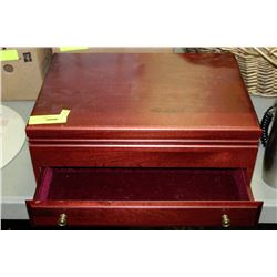 LARGE WOODEN SILVERWARE BOX