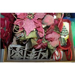 TWO BOXES WITH ASSORTED CHRISTMAS DECORATIONS