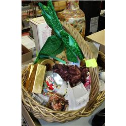 LARGE HANDLED BAMBOO BASKET WITH LIGHT UP