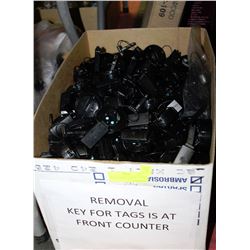 BOX OF SECURITY ALARMS - COMES WITH UNIVERSAL KEY