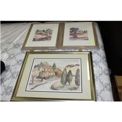 SET OF 3 SCENIC FRAMED PRINTS