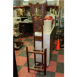 WOOD CARVED HALL STAND