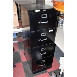 BLACK 4 DOOR LEGAL SIZE FILING CABINET