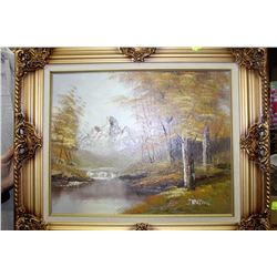 FRAMED OIL ON CANVAS WALL  ART