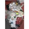 Image 1 : PAIR OF SNOWMEN FIGURES AND BAG OF CHILDRENS DOLLS