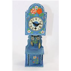 RUSSIAN HAND PAINTED CLOCK WITH KEY
