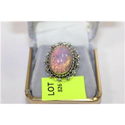 ANTIQUE MARKED STERLING SILVER FIRE OPAL BROOCH