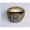Image 1 : MENS WHITE & YELLOW GOLD CZ RING