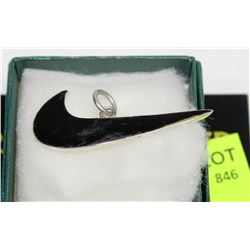 STERLING SILVER BLACK ONYX NIKE CHECK MARK