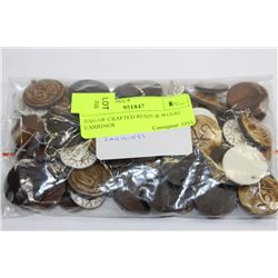 BAG OF CRAFTED RESIN & WOOD EARRINGS