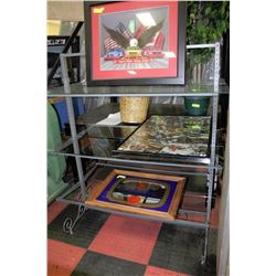 NEW DISPLAY GLASS SHELF WITH ADJUSTABLE SHELVING