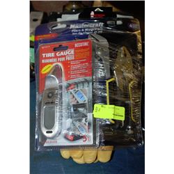 PACK WITH WELDING GLOVES/ PLIERS/ TIRE GAUGE ETC