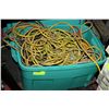 Image 1 : BOX OF 5 EXTENSION CORDS, ROPE, TAPE ETC.