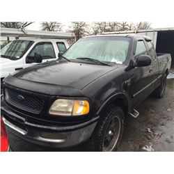 1997 FORD F150 XLT TRITON, 2 DOOR PU, BLACK, VIN # 2FTEX18L0VCA22280