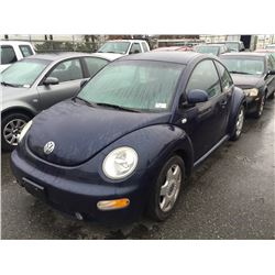 2000 VOLKSWAGEN BEETLE, 2 DOOR HATCHBACK, BLUE, VIN # 3VWCA21C4YM423944