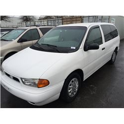 1998 FORD WINDSTAR, 3 DOOR VAN, WHITE, VIN # 2FTZA54U6WBD75770