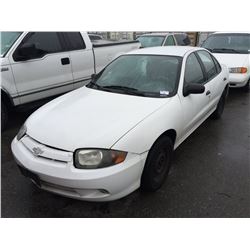 2003 CHEVROLET CAVALIER, 4 DOOR SEDAN, WHITE, VIN # 1G1JC52F937315510