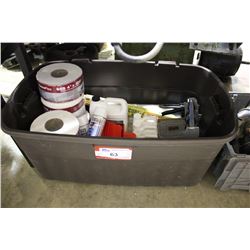 BIN OF ASSORTED GACO PRODUCTS & TOOLS