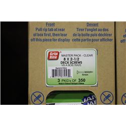 LOT OF GRIP RITE MASTER PACK 8 X 2-1/2 GREEN DECK SCREWS (8 BOXES)