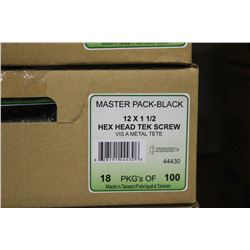 LOT OF GRIP RITE MASTER PACK 12 X 1-1/2 HEX HEAD TEK SCREWS (9 BOXES)