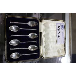 6 CASED STERLING COFFEE SPOONS