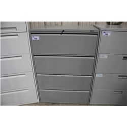 GREY 4 DRAWER LATERAL FILE CABINET