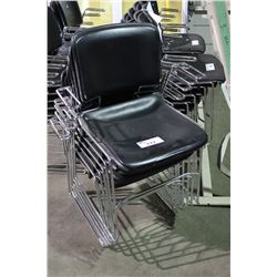 6 BLACK/METAL STACKING CHAIRS