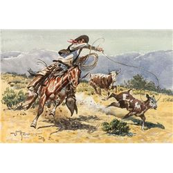 John Hampton | 1918 - 2000 CAA | Ropin' the Dogies