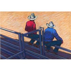 Howard Post | b. 1948 | Two Men on a Fence