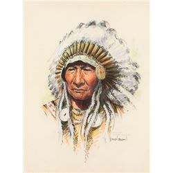 Harley Brown | b. 1939 CAA, NAWA, NWR, OPA | Duck Chief - Blackfoot