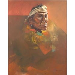 David Johns | b. 1948 | Indian with White Headband