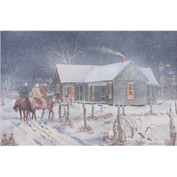 Jodie Boren | b. 1926 | Winter Ranch Scene