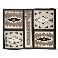 Unknown Maker  | Yei Rug (black,grey cream and 1 figure)