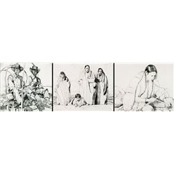 Ernest Martin Hennings | 1886 - 1956 TSA | Hennings Artwork - Set of 3, Unframed