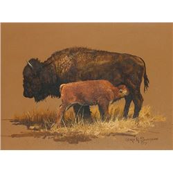 Gary Swanson | 1941 - 2010 | Buffalo and Calf