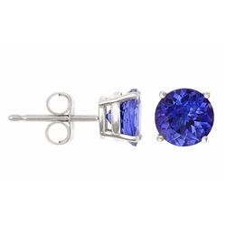 Tanzanite 6.5mm 2.75 tcw Classic Stud Earring 14K White or Yellow Gold