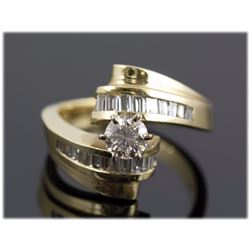0.78 ctw Diamond Engagement  Ring 14K Yellow Gold H-I, SI1  6.1 tgw|**Size:6