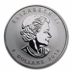 2014 Canada 1.5 oz Silver $8 Arctic Fox BU (Abrasions)
