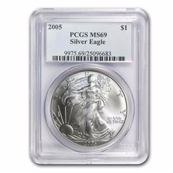 2005 Silver American Eagle MS-69 PCGS