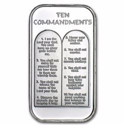 1 oz Silver Bar - Ten Commandments (w/Box & Capsule)