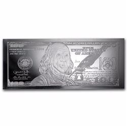 4 oz Silver Bar - 2015 $100 Bill (w/Box & COA)