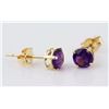 Image 1 : Amethyst6.5mm2.2tcwClassic Stud Earring 14K White or Yellow Gold