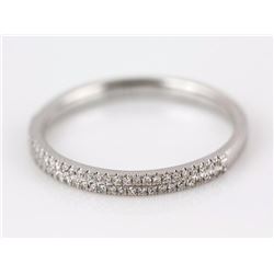 0.14ct Pavé Diamond in 14K White Gold Stackable Half Band Ring - Size 7