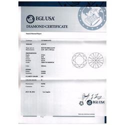 0.79 ct EGL Round Brilliant H, SI1, Solitaire Ring 18K White Gold  RingSize US 6.5